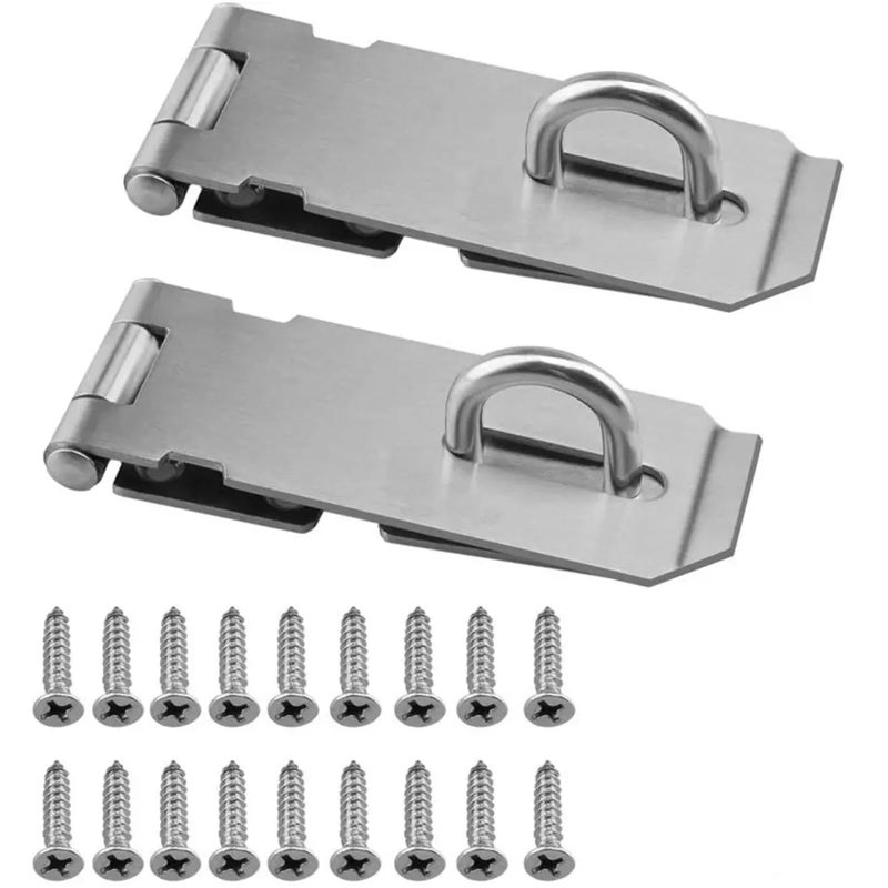 Small Flat Black Stainless Steel Padlock Hasp 90 Degree Door Clasp Lock - Image 2