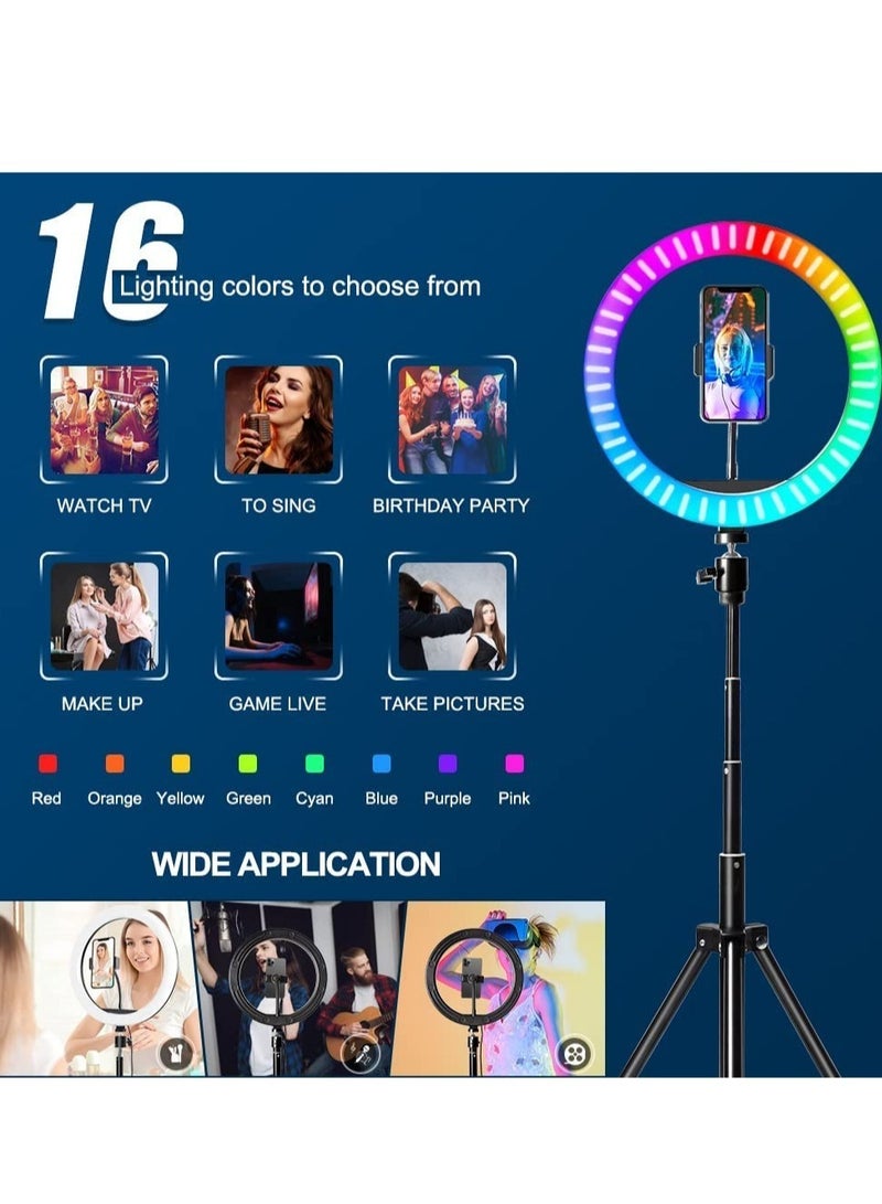 ELTRAZONE 10 Inch LED Ring Fill Light RGB Ring Lamp USB Ring Light Photo Selfie Lamp with Remote and Phone Stand for Streaming Video Photography - Image 2