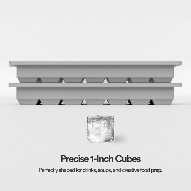 glacio Small Ice Cube Silicone Trays with Lids - BPA-Free, Flexible Ice Molds for Cocktails and Beverages - Set of 2 - Image 4
