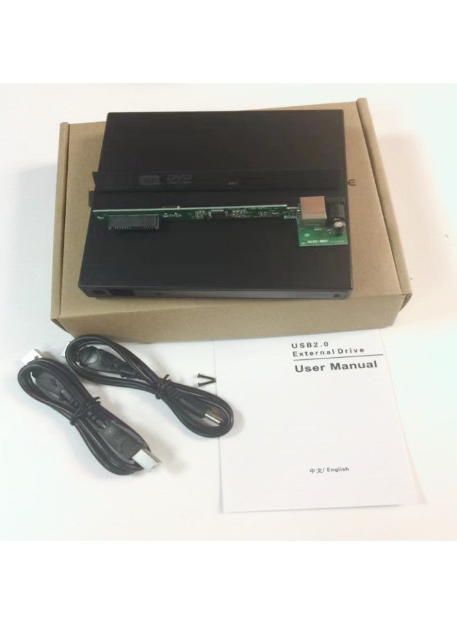 Manufacturers Supply Universal USB External Drive DVD Burner External Drive Box CD/DVD Desktop Notebook-Color:Black 12.7 Kit No Optical Drive  - Image 3