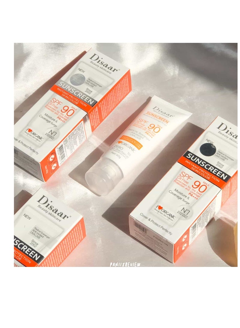 Disaar مجموعة من 2 قطعة من واقي الشمس ديسار SPF90 PA+++ 40 جرام لكل منهما – تحكم في الزيت + حماية طويلة الأمد من UVA + UVB - Image 2