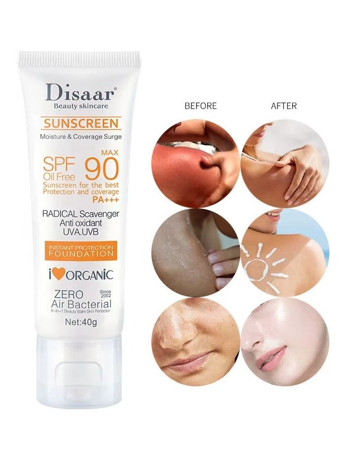 Disaar مجموعة من 2 قطعة من واقي الشمس ديسار SPF90 PA+++ 40 جرام لكل منهما – تحكم في الزيت + حماية طويلة الأمد من UVA + UVB - Image 5