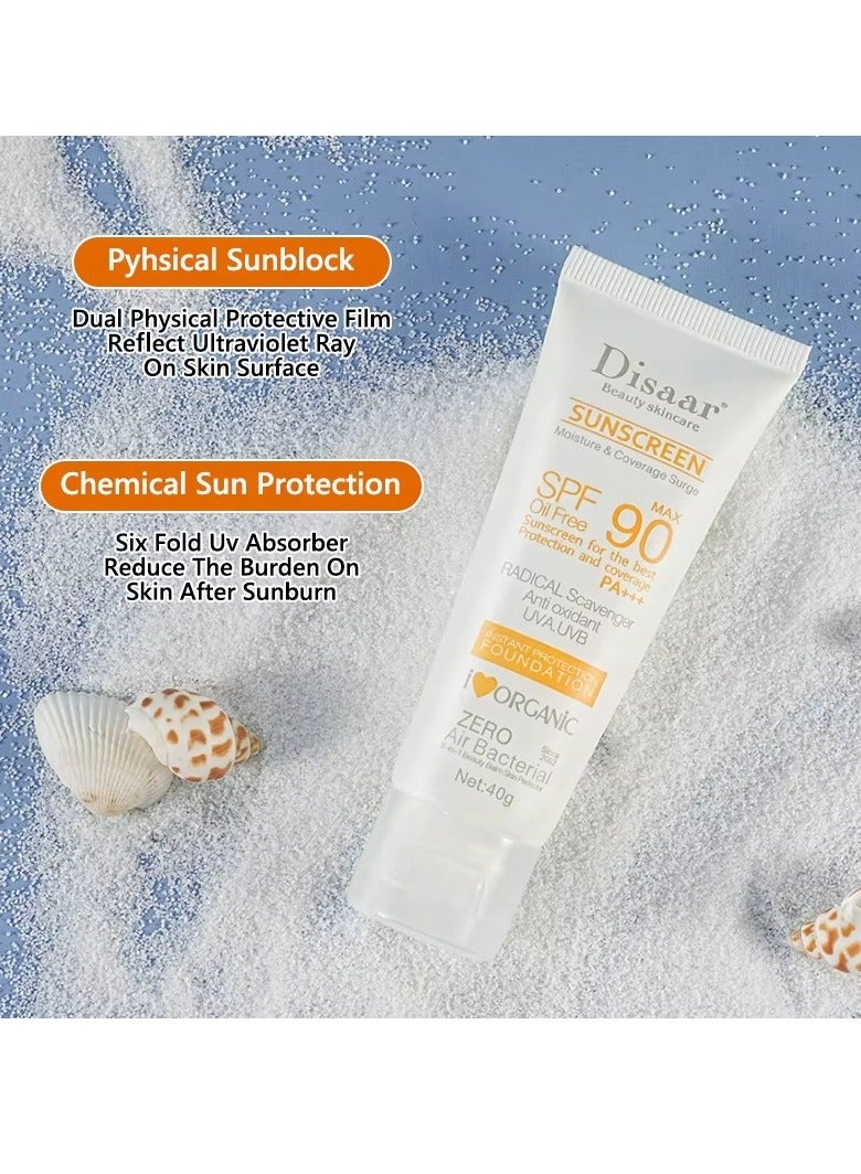 Disaar مجموعة من 2 قطعة من واقي الشمس ديسار SPF90 PA+++ 40 جرام لكل منهما – تحكم في الزيت + حماية طويلة الأمد من UVA + UVB - Image 4