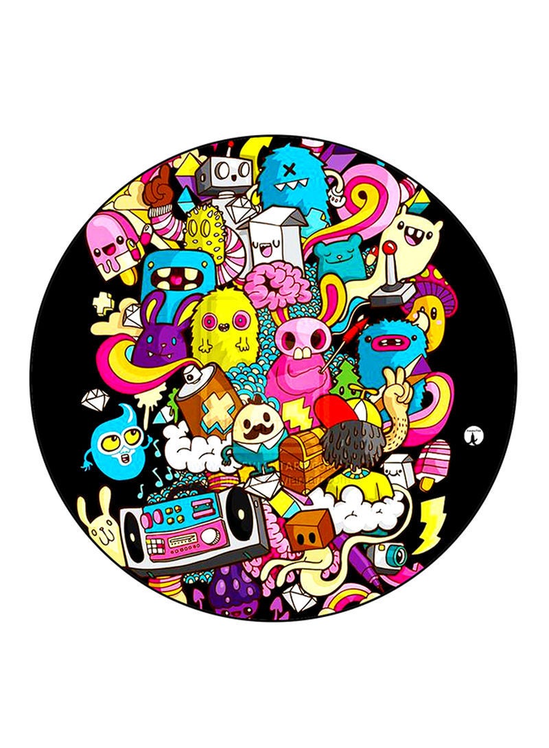RKN Monsters Printed Fridge Magnet  Round  Multicolour - Image 1