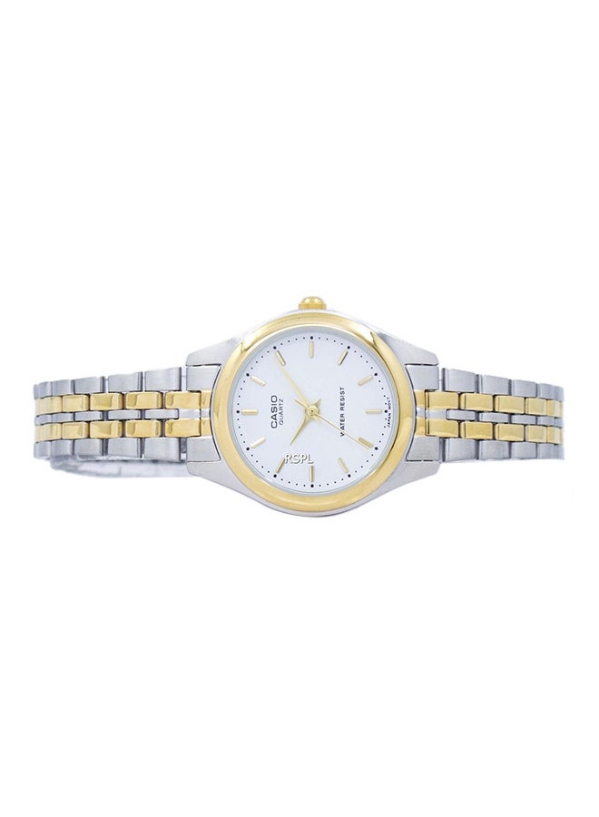 CASIO Women Enticer Water Resistant Stainless Steel Analog Watch LTP-1129G-7A - 25 mm - Silver/Gold - Image 3