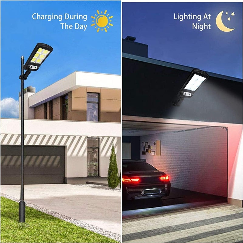 SYOSI Solar Powered Motion Sensor Wall Lamp - 6000 Lumens LED Outdoor Light with Remote Control - Image 4