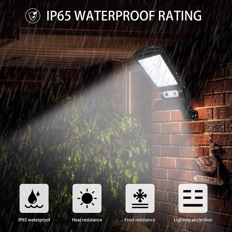 SYOSI Solar Powered Motion Sensor Wall Lamp - 6000 Lumens LED Outdoor Light with Remote Control - Image 2