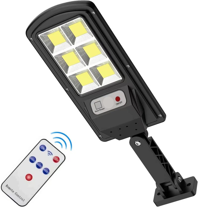 SYOSI Solar Powered Motion Sensor Wall Lamp - 6000 Lumens LED Outdoor Light with Remote Control - Image 1