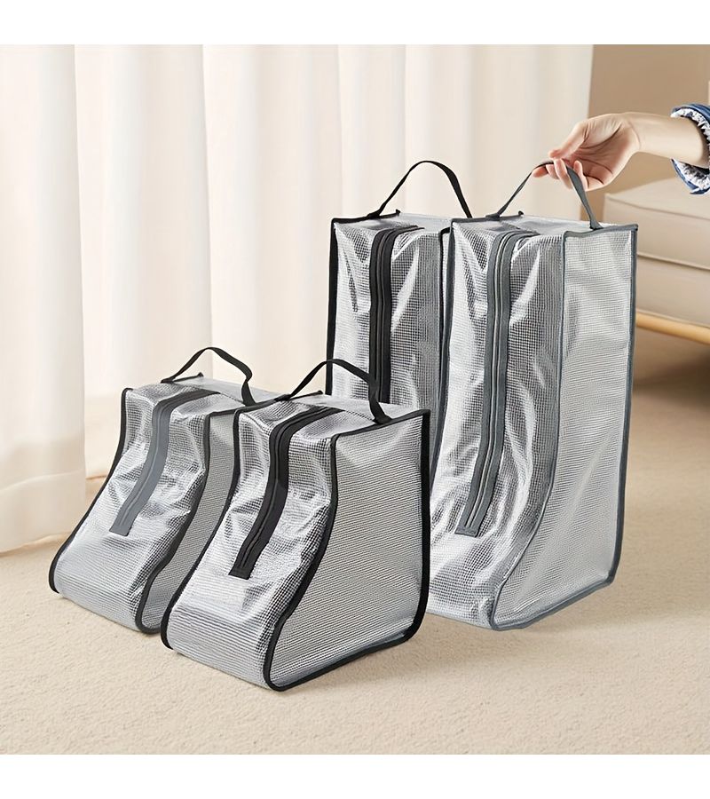 Multi-Size Travel Shoe Bag Brown Edge Non-Woven Fabric Large Capacity Portable Handheld Boot Storage Bags - Image 5