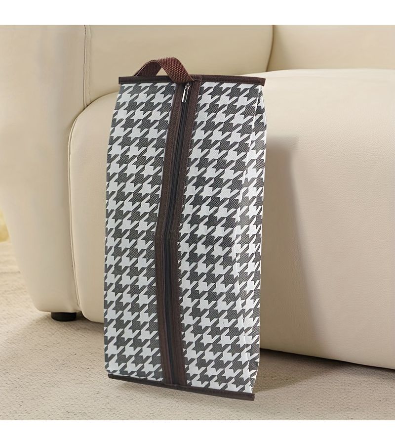 Multi-Size Travel Shoe Bag Brown Edge Non-Woven Fabric Large Capacity Portable Handheld Boot Storage Bags - Image 1