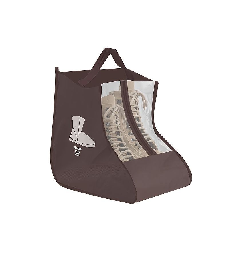Multi-Size Travel Shoe Bag Brown Edge Non-Woven Fabric Large Capacity Portable Handheld Boot Storage Bags - Image 4