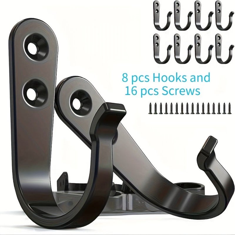 4 Heavy Duty Hooks with Rustproof Coating for Wall Mounted Storage Display - Image 2