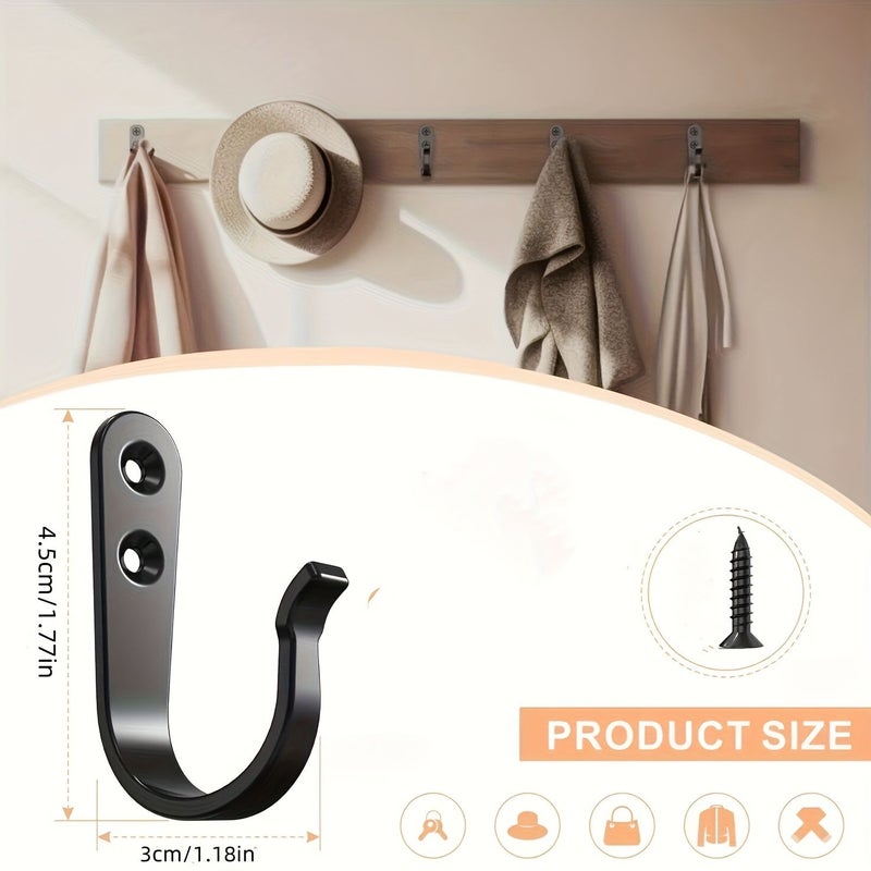 4 Heavy Duty Hooks with Rustproof Coating for Wall Mounted Storage Display - Image 4