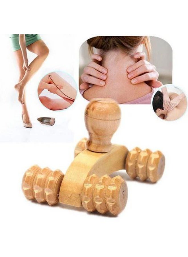 أداة التدليك من الخشب الطبيعي بحلقات قابلة للدوران  تساعد في العلاج الطبيعي وتمارين الإصلاح وإعادة التأهيل العضلي. - Image 1