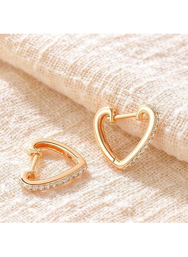 Mevecco Women Huggie Hoop Earrings Gold Ear Stud Cuff 14K Gold Filled Small Boho Beach Simple Delicate Handmade Hypoallergenic Jewelry Gift - Image 5