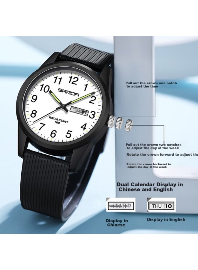 Sanda Watch For Men And Women, Students, Fashion Simple Design, Suitable For Middle And High School Students, Civil Servant Exam, Waterproof Children's Quartz Watch - Image 4