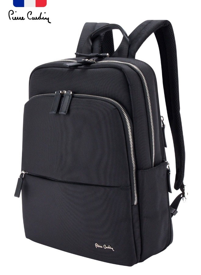 pierre cardin حقيبة ظهر احترافية للسفر للكمبيوتر المحمول، حقيبة عمل قابلة للتمدد، حقيبة ظهر جامعية مقاومة للماء - Image 1