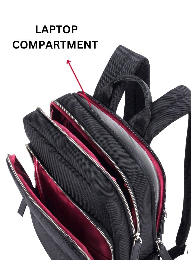 pierre cardin حقيبة ظهر احترافية للسفر للكمبيوتر المحمول، حقيبة عمل قابلة للتمدد، حقيبة ظهر جامعية مقاومة للماء - Image 5