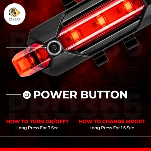 PRO365 USB Rechargeable Bicycle Light Combo – 250 Lumens Front LED Headlight & Rear Tail Light | 3 Light Modes | Waterproof Bike Safety Lights with 1 Year Warranty - Image 4