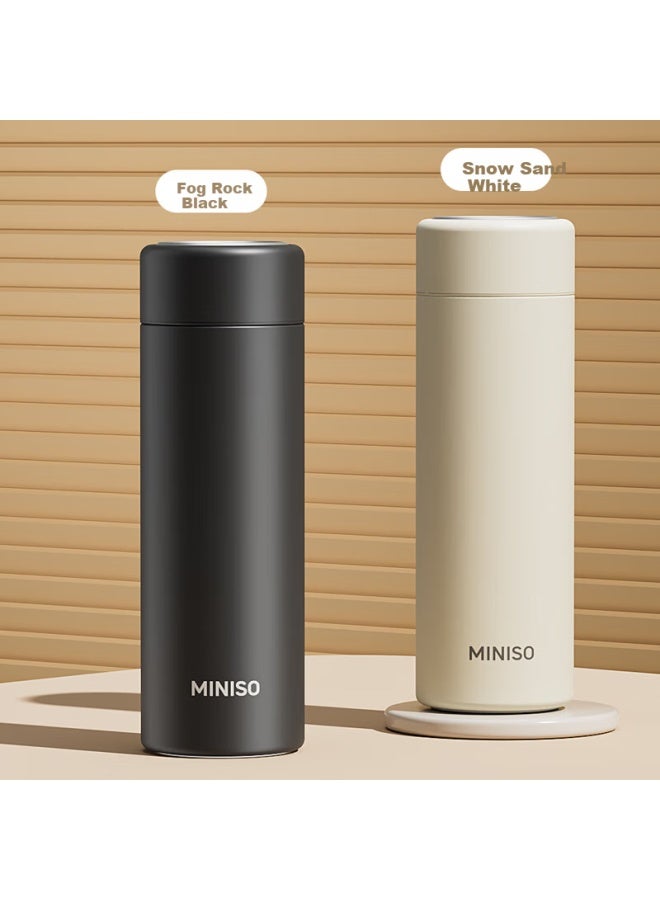 Miniso Insulated Mug, Large Capacity, Stylish Design For Women And Men, 316l Stainless Steel, Portable Tea Infuser For Students, Water Bottle, Snow White Color - Image 2