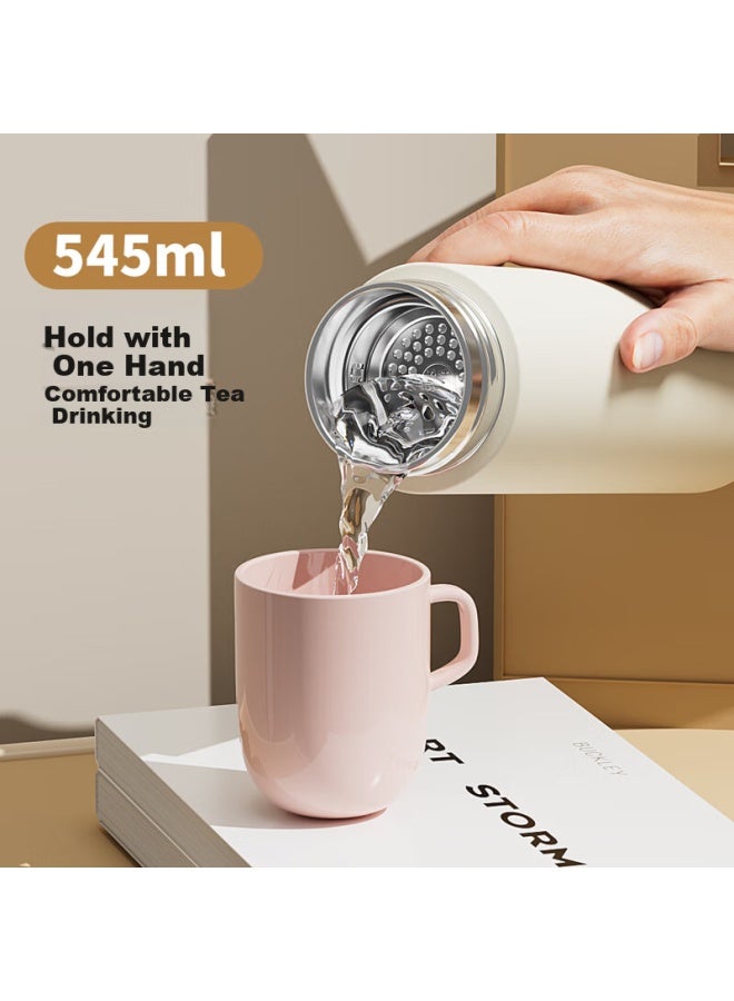 Miniso Insulated Mug, Large Capacity, Stylish Design For Women And Men, 316l Stainless Steel, Portable Tea Infuser For Students, Water Bottle, Snow White Color - Image 3