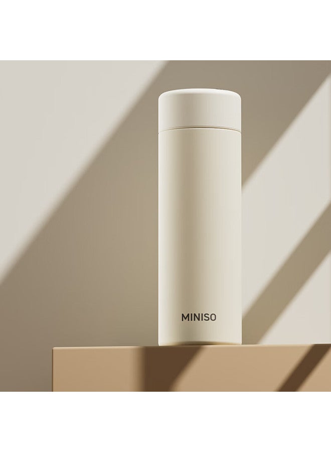 Miniso Insulated Mug, Large Capacity, Stylish Design For Women And Men, 316l Stainless Steel, Portable Tea Infuser For Students, Water Bottle, Snow White Color - Image 1