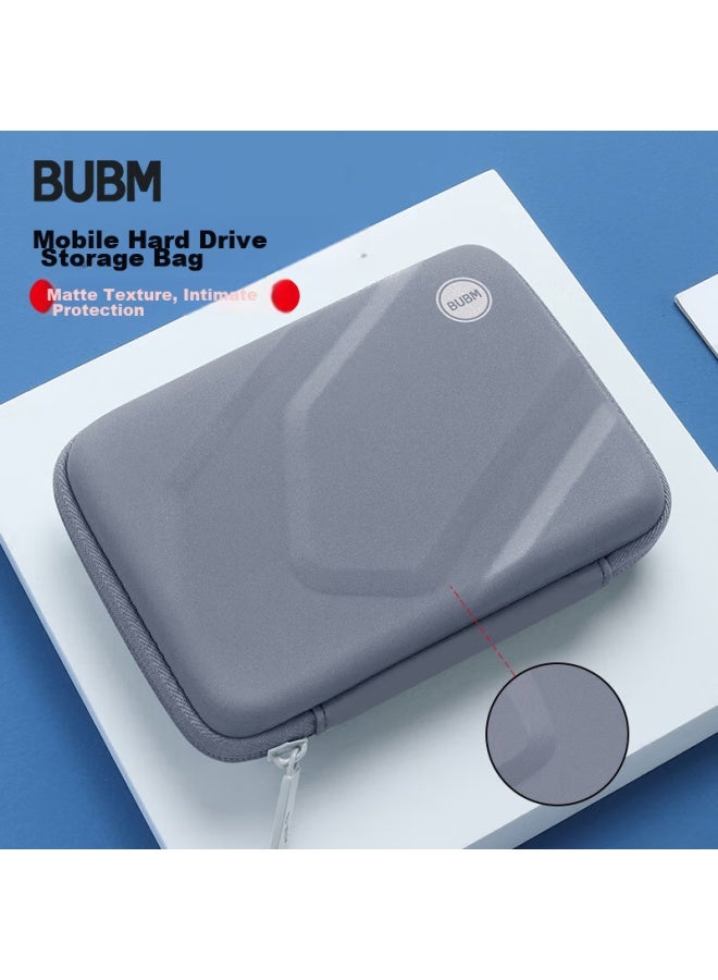 بابم Bubm حافظة القرص الصلب المحمولة، صندوق تخزين كابل البيانات العالمي مقاس 2.5 بوصة، غطاء واقي لمشغل USB وشاحن الهاتف، حافظة ملحقات رقمية مضادة للصدمات، Bm010d1011-a، اللافندر الأرجواني - Image 1