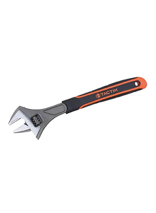 Tactix Non Slip Bi-Material Handle Adjustable Wrench Black and Orange 8inch 210003 - Image 2