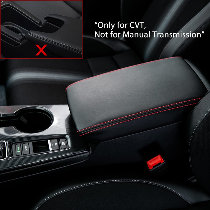CKE Compatible with Honda Civic 2026 2025 2024 2023 2022 with CVT Car Center Console Armrest Cover Armrest Storage Box Lids Seat Cover Protector -Black (Red line) - Image 2