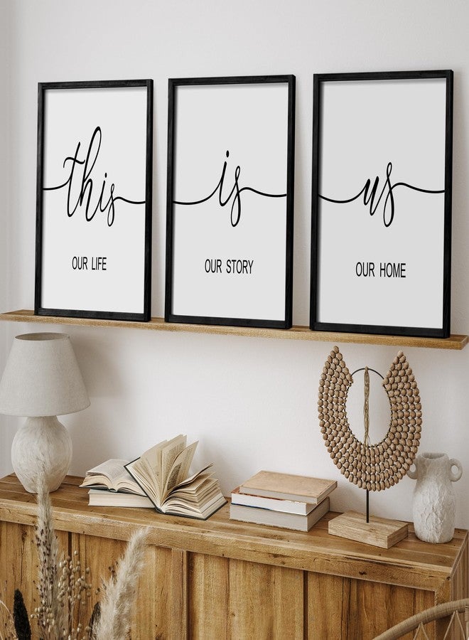 Heiple This is Us Wall Decor 11"x14" Framed Wooden Wall Sign for Home Decor Farmhouse Vintage Rustic Living Room Minimalist Family Wall Art (Black) - Image 2