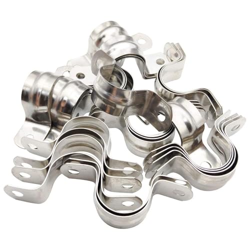 Sipery 30Pcs Conduit Clamps 1 Inch Two Hole Strap U Bracket, 304 Stainless Steel Rigid Pipe Strap Clamp U Clamp Conduit Straps Tension Clips U-tube Clamps M25 - Image 1