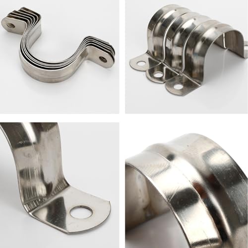 Sipery 30Pcs Conduit Clamps 1 Inch Two Hole Strap U Bracket, 304 Stainless Steel Rigid Pipe Strap Clamp U Clamp Conduit Straps Tension Clips U-tube Clamps M25 - Image 3