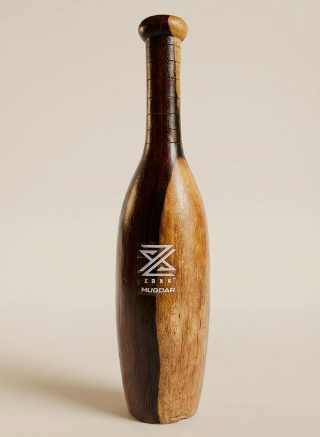 Zaxx Oval Tali Mugdar 2kg Pack of 2 Indian Club Persian Meel Sheesham Wood Clubbell Karla Kattai for Shoulder Mobility and Joint Workout Beginners - Image 2