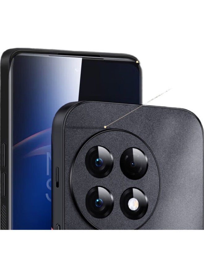 Shangsu, Suitable For Oneplus Ace2 Phone Case, 1+ Ace2 Protective Cover, Shockproof, Full Lens Protection, Soft Shell, Simple Luxury, Lambskin Silicone Outer Case, Women'S And Men'S Leather Case, Black - Image 2
