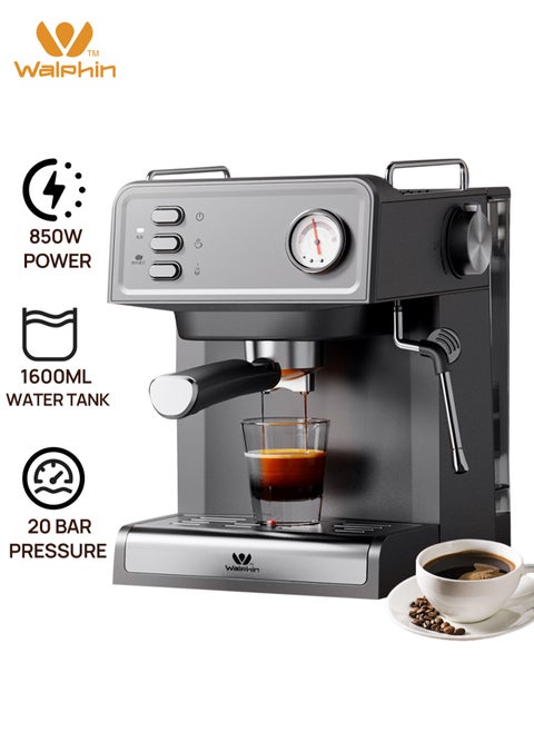 Espresso Machine Coffee Maker Cappuccino Machine Latte Machine 20Bar 850W 1600ml Water Tank  with Milk Frother Steam Wand for Home and Barista