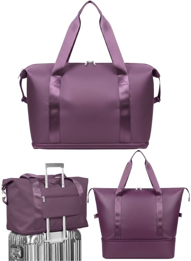 هونغ فو حقيبة رياضية قابلة للتوسيع مقاومة للماء للسفر والجيم والتمارين اليومية – شنطة متعددة الاستخدامات مع جيوب تنظيم داخلية واسعة وخفيفة الوزن لتخزين الملابس والمعدات الرياضية والأغراض الشخصية - Image 1