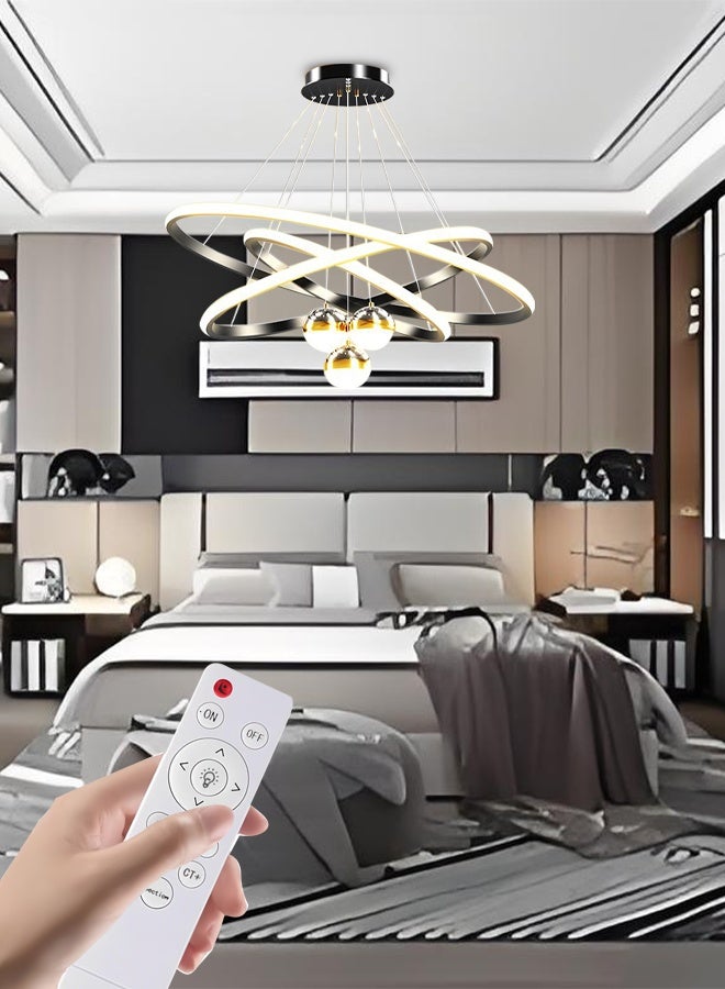 Modern and minimalist Nordic-style star-shaped chandelier - Restaurant ceiling light featuring LED stars - Black star-shaped chandelier - Suitable for bedrooms, dining rooms and living rooms - Image 1