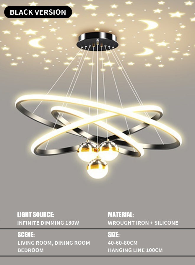 Modern and minimalist Nordic-style star-shaped chandelier - Restaurant ceiling light featuring LED stars - Black star-shaped chandelier - Suitable for bedrooms, dining rooms and living rooms - Image 5