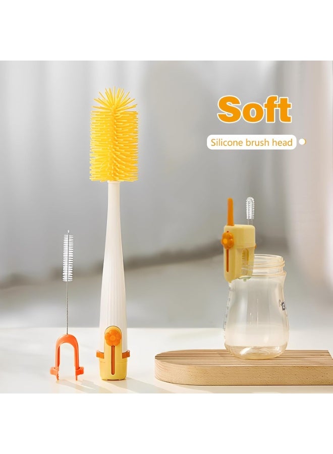 5 in 1 Bottle Brush – Multifunctional Brush with Long Handle for Cleaning Bottles, Baby Bottle Cleaner - Image 5