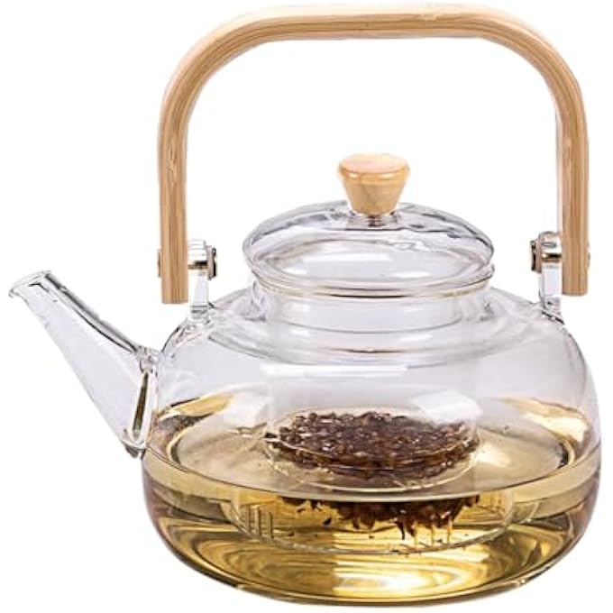 HOUSLET 1000Ml Glass Teapot With Removable InfuserStovetop Safe Tea KettleBorosilicate Glass Clear Tea Pot With LidFor Blooming Flower Tea And Loose Tea Maker Sets - Image 1