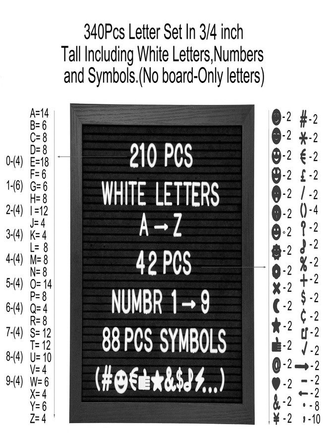 G GAMIT Pre-Cut 3/4 Inch White Letters for Felt Letter Board,340pcs plastic letters including Characters,Numbers,Symbols&Emoji for Message Board - (No Board Included) - Image 3