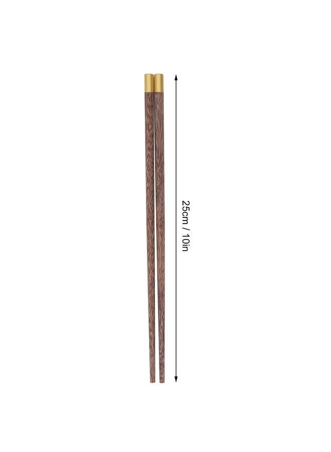 10 Pairs Reusable Chopsticks Chinese Wenge Wood Noodle Chopstick Set for Cooking Frying Hot Pot 25cm - Image 4