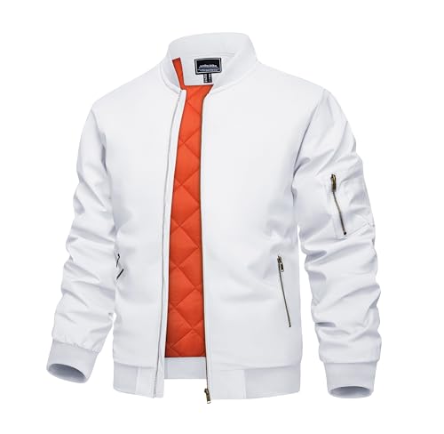 KEFITEVD Mens Bomber Jacket Winter Active Coat Lightweight Military Outerwear Varsity Jackets Warm Padded Coats - Image 1