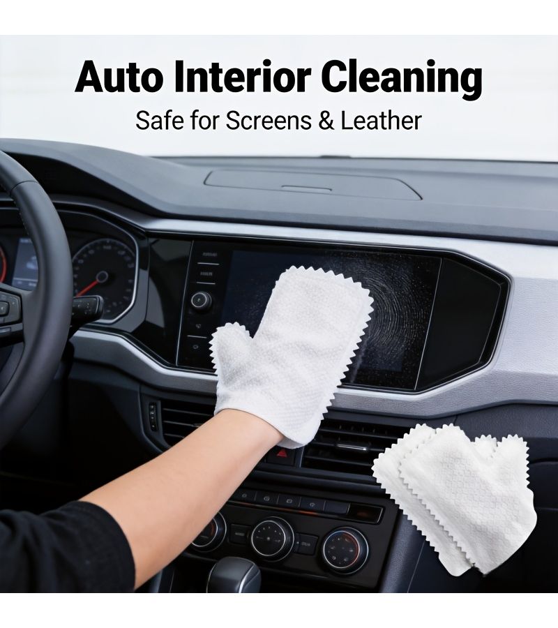 39 Pieces Anti Static Dust Removal Gloves With Non Woven Cleaning Cloths For Keyboard Electronics Floors Multifunctional Handheld Sweeper For Wet Dry Cleaning PP Material - Image 4