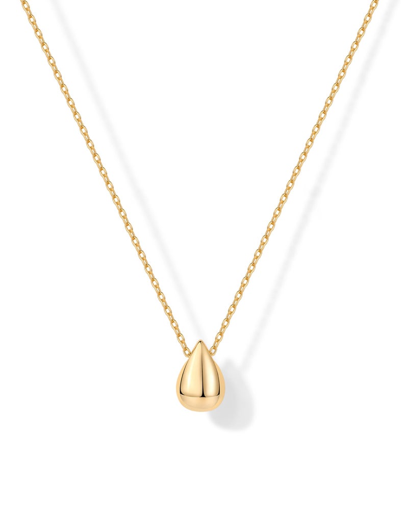 PAVOI 14K Yellow Gold Plated Dainty Pear Pendant Necklace for Women | Tear Pendant Necklaces - Image 1