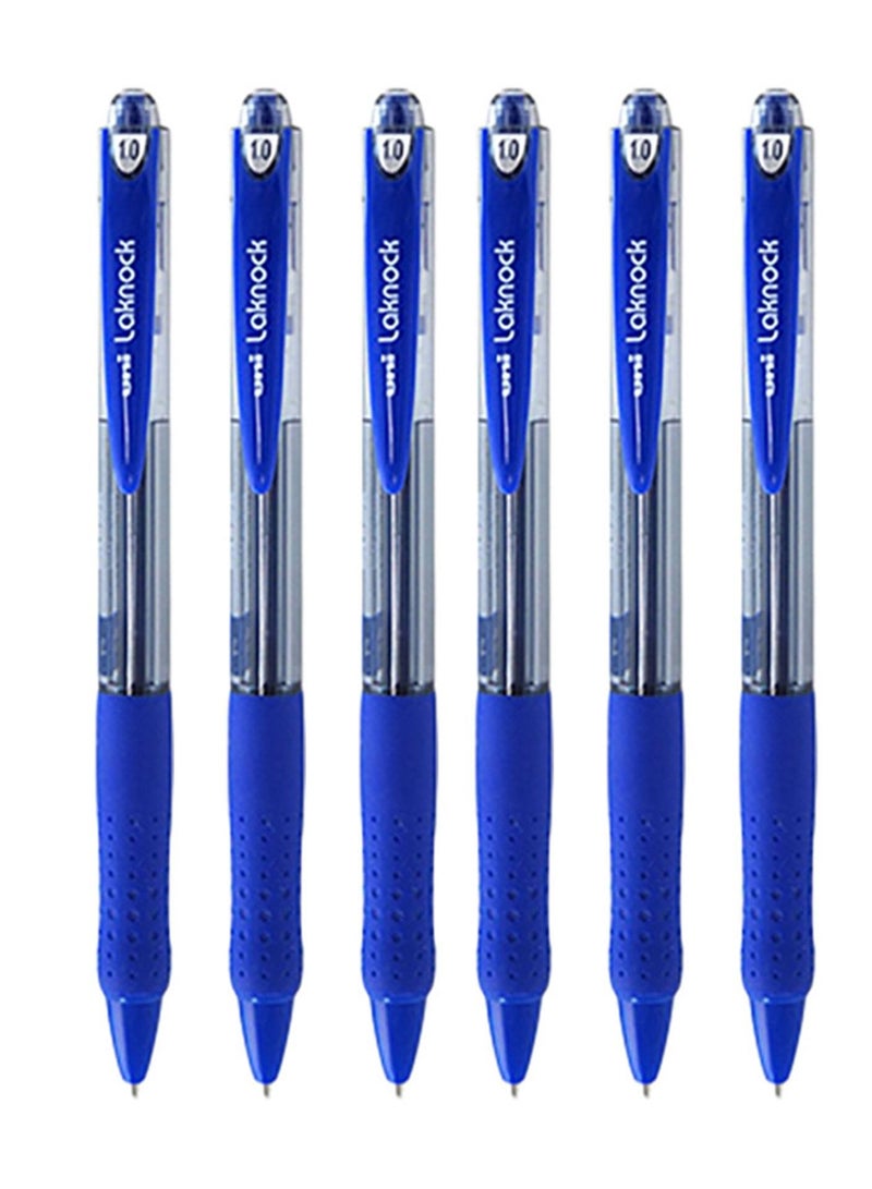 Uniball 6-Piece Laknock Ballpoint Pen Blue Ink - Image 1