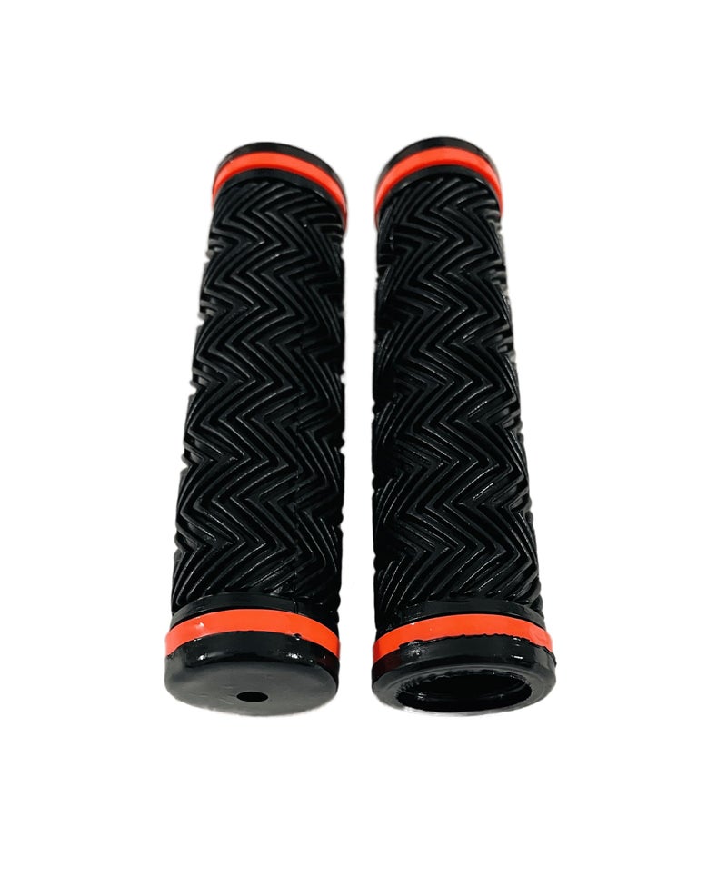 ShreNik Bicycle Handlebar Grip Set Soft Rubber Non Toxic Anti-Slip Standard Size Colored Cycle Handle Grip Length 12.5 cm (Orange) - Image 2