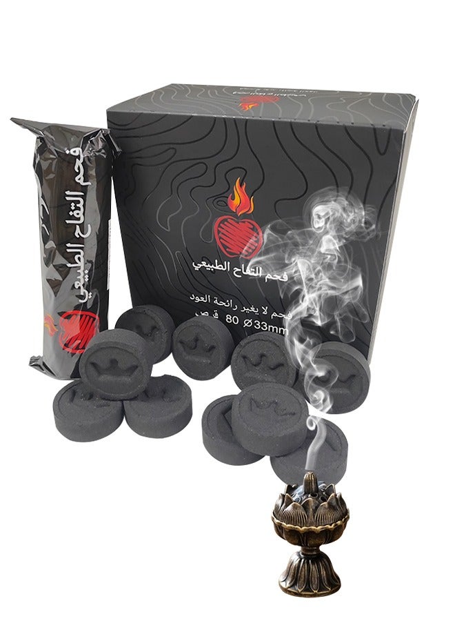 80pcs Non-Toxic Sandalwood Incense Less Smoke Spa Charcoal Natural Fruit Wood Charcoal Burning Aromatherapy Agarwood Fragrance For Office, Meditation, Toilet, Yoga, Cafe  - Image 1