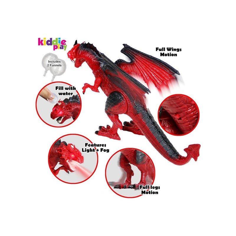 Remote Control Dinosaur with Wings Toy for Boys and Girls Kiddie Play Programmable Walking Velociraptor Robot Realistic Roaring RC Dino with LED Lights Educational Electronic Pet Best Birthday Christmas Gift for 3-12 Year Olds Red - Image 5