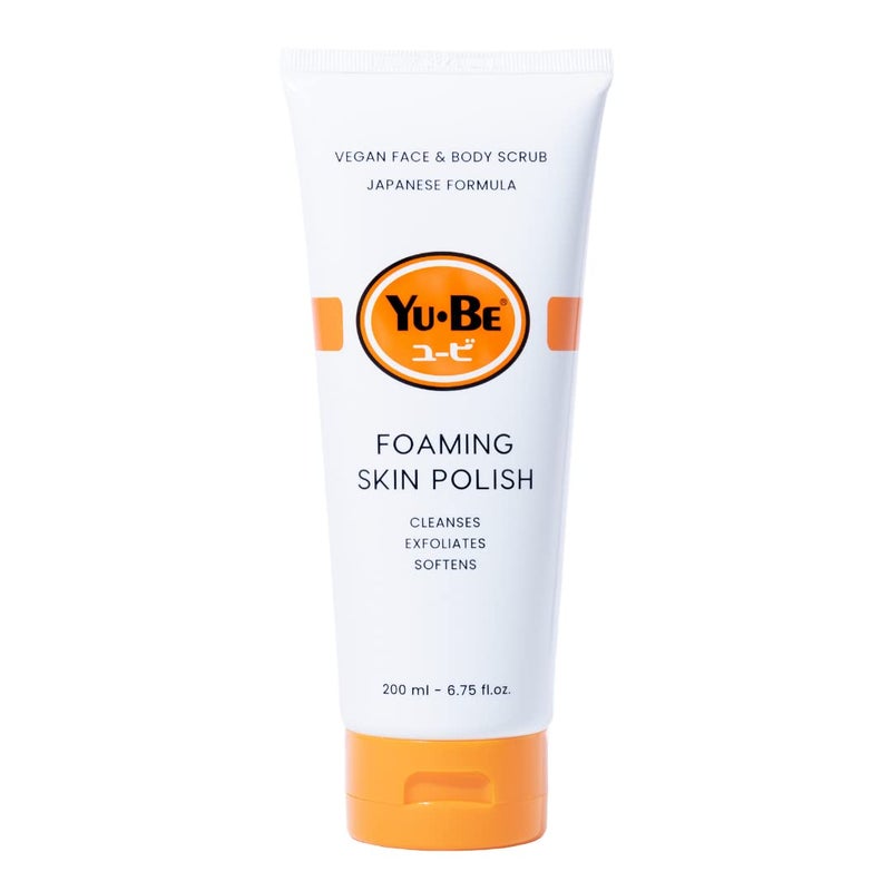 yu be Yu-Be Foaming Skin Polish - Skin exfoliant to smooth dry skin â€“ contains ginger root, ginseng, green tea, geranium oil & camphor 6.75 fl.oz. - Image 1
